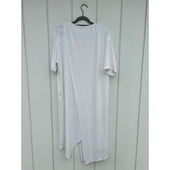 Nap Dress Loungewear, White Wrap, Short Sleeve, Oversize, Sz‎ S - Picture 2 of 8
